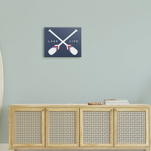 Stupell Industries Lake Life Crossed Nautical Paddle Oars Sports Sign,20 x 16, Design by Daphne Polselli