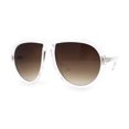 thumbnail image 1 of Womens Oversize Chunky Thick Plastic Racer Fashion Sunglasses Clear Brown, 1 of 4