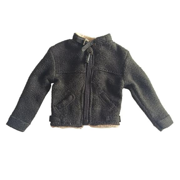 Kokiya 1/12 Fashionable Male Jacket Accessory Clothes Miniature Stylish for 6 inch Male Black