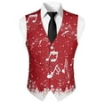 thumbnail image 5 of Yuyamidu Music Note Mens Suit Vest Snowflake Business Casual Dress Waistcoat Vest Size XL Christmas Formal Wedding Vests for Suits or Tuxedo, Red, 5 of 7