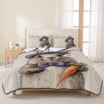 thumbnail image 3 of Twin XL Quilt Set 68''x98'', Happy Groundhog Day Lightweight Bedspread Coverlet Set with 2 Pillow Shams, Spring Carrot Funny Cute Animals Breathable All Season Quilt Bedding for Dorm/Guest Room, 3 of 9