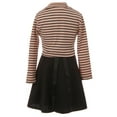 thumbnail image 3 of Little Girls Beautiful 2 Pieces Stripe Jacket Dress Rhinestones Holiday Flower Girl Dress Rose 4 (2J1K4S5), 3 of 4