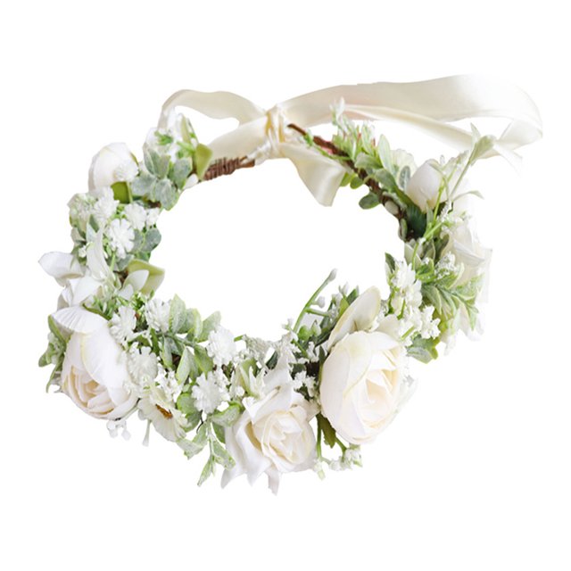 KAKOWELY Corona de novia Babysbreath para bodas, elegante y atractiva.