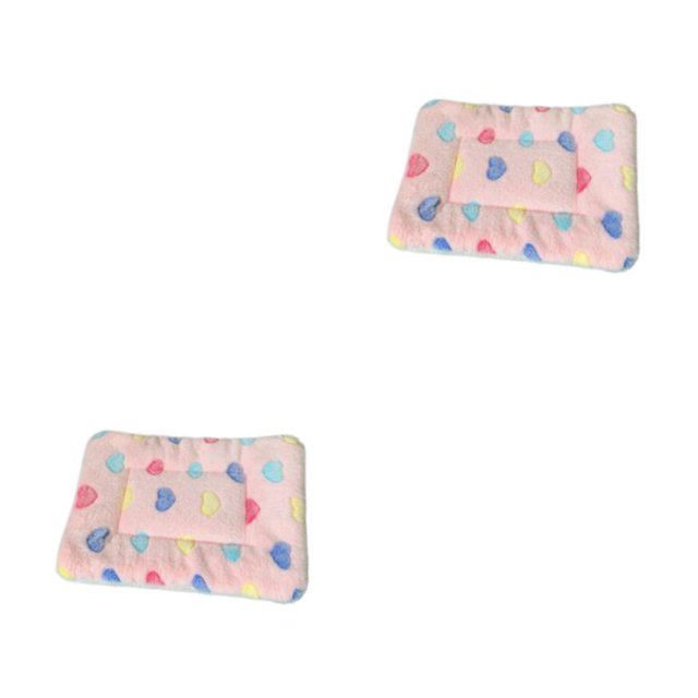 Ruiboury Polyester Washable And Machine Washable Cartoon Sleeping Mat For Pets Cartoon Dog Sleeping Mat pink heart 30*40cm 2Set