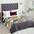 thumbnail image 5 of XMXT Throw Blanket, Lush Foliage Graffiti Flannel Blanket for Bed Sofa, 50 x 70 inches, 5 of 9