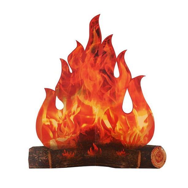 Adornos interiores de la chimenea del hogar de la cartulina de la llama de Halloween 3D para la Navidad de Pascua Tmvgtek Oficina Multiescena Multifunción