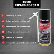 Würth Expanding Foam Sealant Value 2-Pack - Big Gaps up to 3 Inches, 2 x 12 oz Insulating Spray Foam Cans