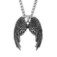 thumbnail image 3 of HOOUN Men's Angel Wings Pendant Necklace with Stainless Steel Chain Jewelry, 3 of 5