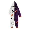thumbnail image 2 of White Halloween Pumpkin Onesie Pajamas Polyester Halloween Cute Pumpkin Onesie Pajamas for Women Men Funny Party Cosplay Costume Family Hooded Plush Cozy Warm Sleepwear S, 2 of 4