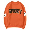 thumbnail image 2 of YVNAURA Women’s Casual Halloween Graphic Letter Print Sweatshirt Oversized Crewneck Long Sleeve Pullover Spooky Season Fall Top for Party Daily 1 Pack, Orange,S, 2 of 3