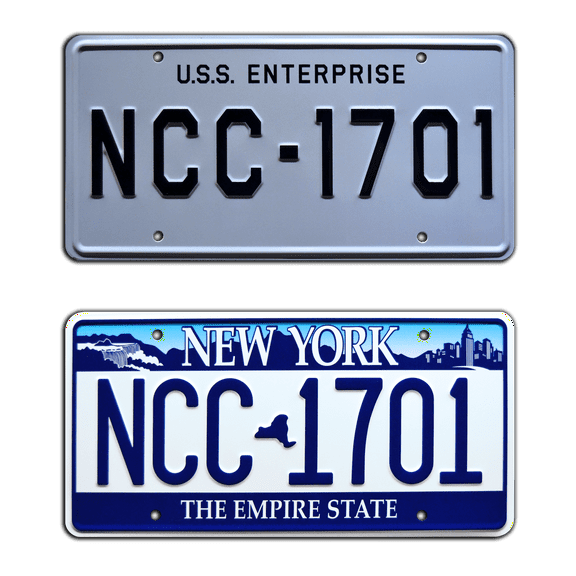 Star Trek Heroes | NCC 1701 | Metal Stamped License Plates