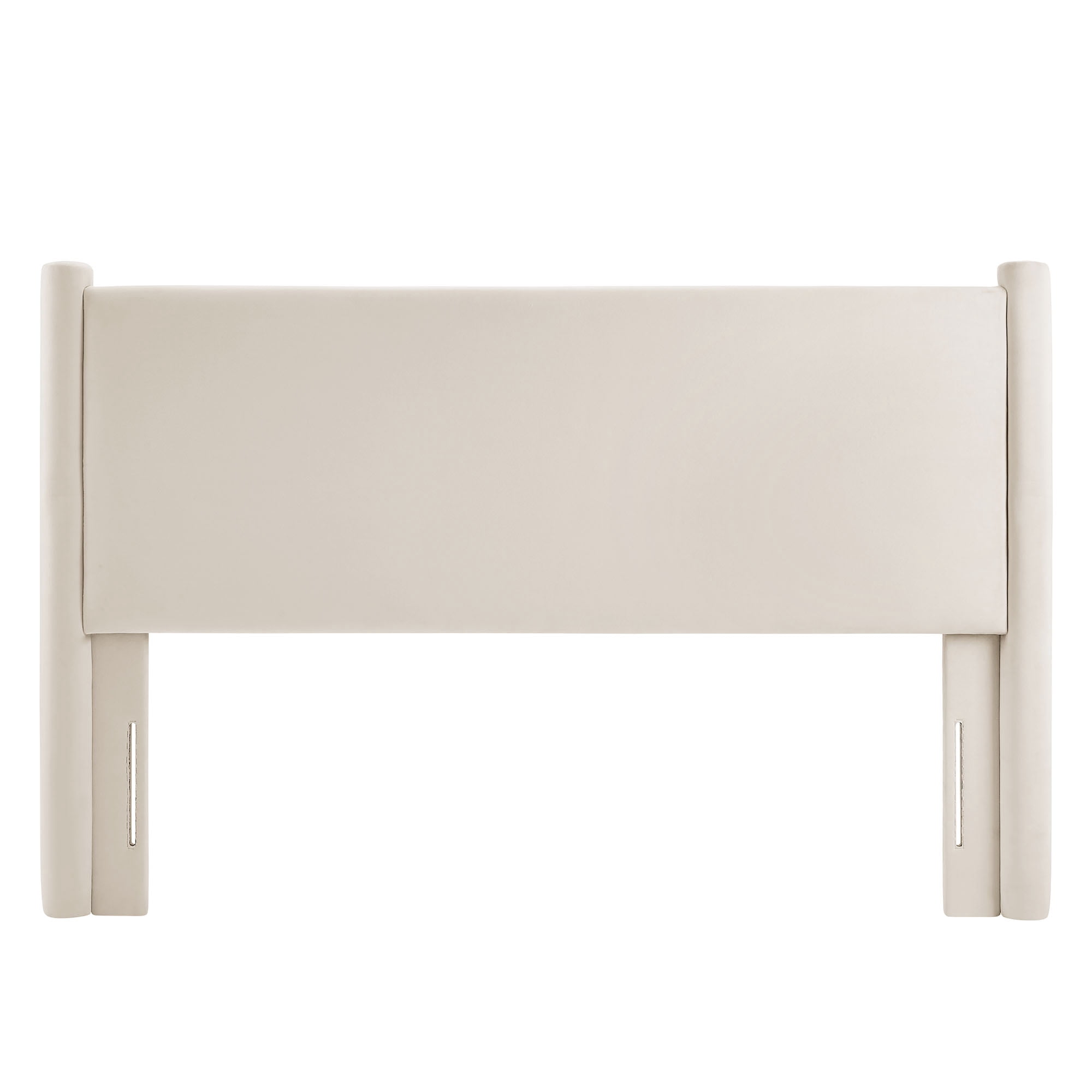 Rael Performance Velvet Queen Headboard in Alabaster