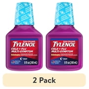 (2 pack) Tylenol Extra Strength Cold + Flu Multi-Symptom Night Liquid Cold Medicine