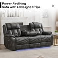 thumbnail image 7 of Comfort Stretch 3-Seater Manual Recliner Sofa with Wireless Charger,Zero Gravity,LED Light,USB Ports,Recessed Power Strip ,Reclining Couch with Cup Holders Loveseat for Living Room Faux Leather,Black, 7 of 7