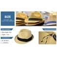 thumbnail image 4 of Comhats Summer Straw Sun Hats Panama Fedora Trilby For Men Women Packable Beach Hat Foldable Beige Medium, 4 of 8