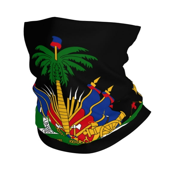 Haiti Coat Of Arms Face Mask Bandanas Neck Gaiter Headwear Magic Scarf Headband For Dust Sun Wind