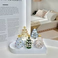thumbnail image 3 of Naiovety Mini árbol de Navidad de cristal, hecho a mano, sólido, compacto, delicado, fácil de limpiar, ideal para manualidades y Decoración Polvo de jade, 3 of 6