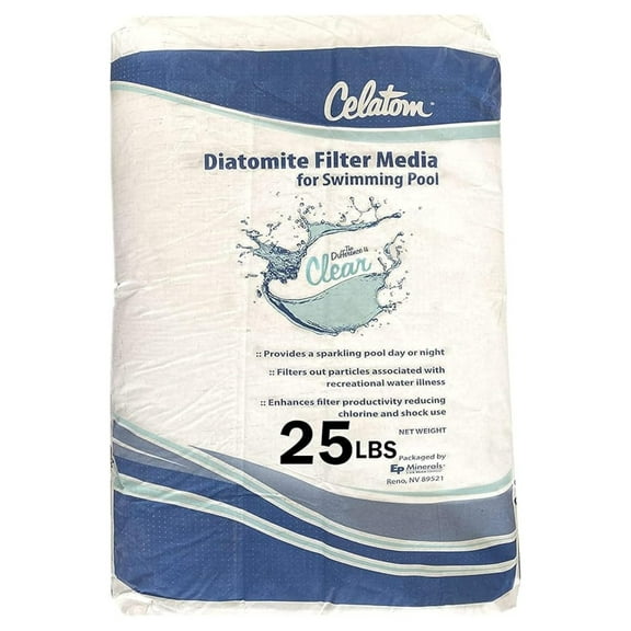 Celatom Diatomaceous Earth DE Pool Filter Aid – Swimming Pool & Spa Filtration - 25 Lbs New