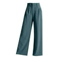 thumbnail image 3 of Jxximdong Pants for Women Women's Trousers Solid Color Thin Pocket High Waist Wide Leg Pants Suit Pants Casual Pants Blue XXXXXL Trousers, 3 of 3