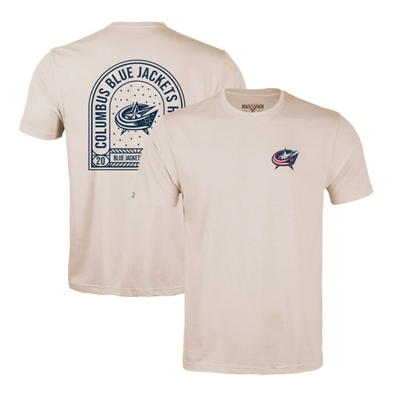 Men's Levelwear Khaki Columbus Blue Jackets Richmond Stained Glass T-Shirt
