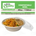 thumbnail image 5 of [50 Pack] 40 oz Round Disposable Compostable Paper Bowls with Dome Lids Heavy-Duty, Eco-Friendly Natural Bagasse Unbleached, Heat Resistant, 100% Biodegradable Salad Bowls Alternative to Plastic, 5 of 9