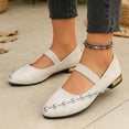 thumbnail image 5 of Eltusu Women Shoes, Pointed Toe Low Heel Fashion Strap Dress Shoes White Size 7.5, 5 of 7