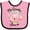 Pink and Black, variant on Inktastic Baby Flamingo My Grandma Loves Me with Flower Wreath Boys or Girls Baby Bib