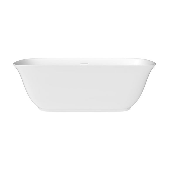 Altair 59" x 32" Flatbottom Freestanding Acrylic Soaking Bathtub in Glossy White