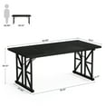 thumbnail image 3 of Tribesigns Black Dining Table for 4-6, 63-Inch Wooden Rectangle Kitchen Table with Heavy Duty Metal Pedestal, Large Modern Dinner Desk for Kitchen, Dining Room, 3 of 17