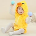 thumbnail image 6 of WIBACKER 0-24M Unisex Baby Animal Duck Costume Winter Autumn Flannel Hooded Romper Cosplay Jumpsuit, 6 of 7