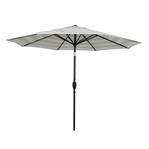 Mainstays 9ft Market Patio Umbrella, Tan Cabana Stripe