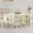 thumbnail image 5 of Oval Floral Tablecloth 60 x 84 inches, Yellow Floral Watercolor Table Cloth, Waterproof Wrinkle Resistant Tablecloth, Spring Summer Decoration for Holiday Kitchen Dining Room, 5 of 5