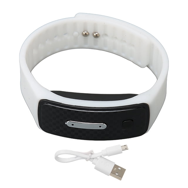 Pulsera repelente ultrasónica con carga USB, ajustable, inteligente, para adultos y niños, color blanco