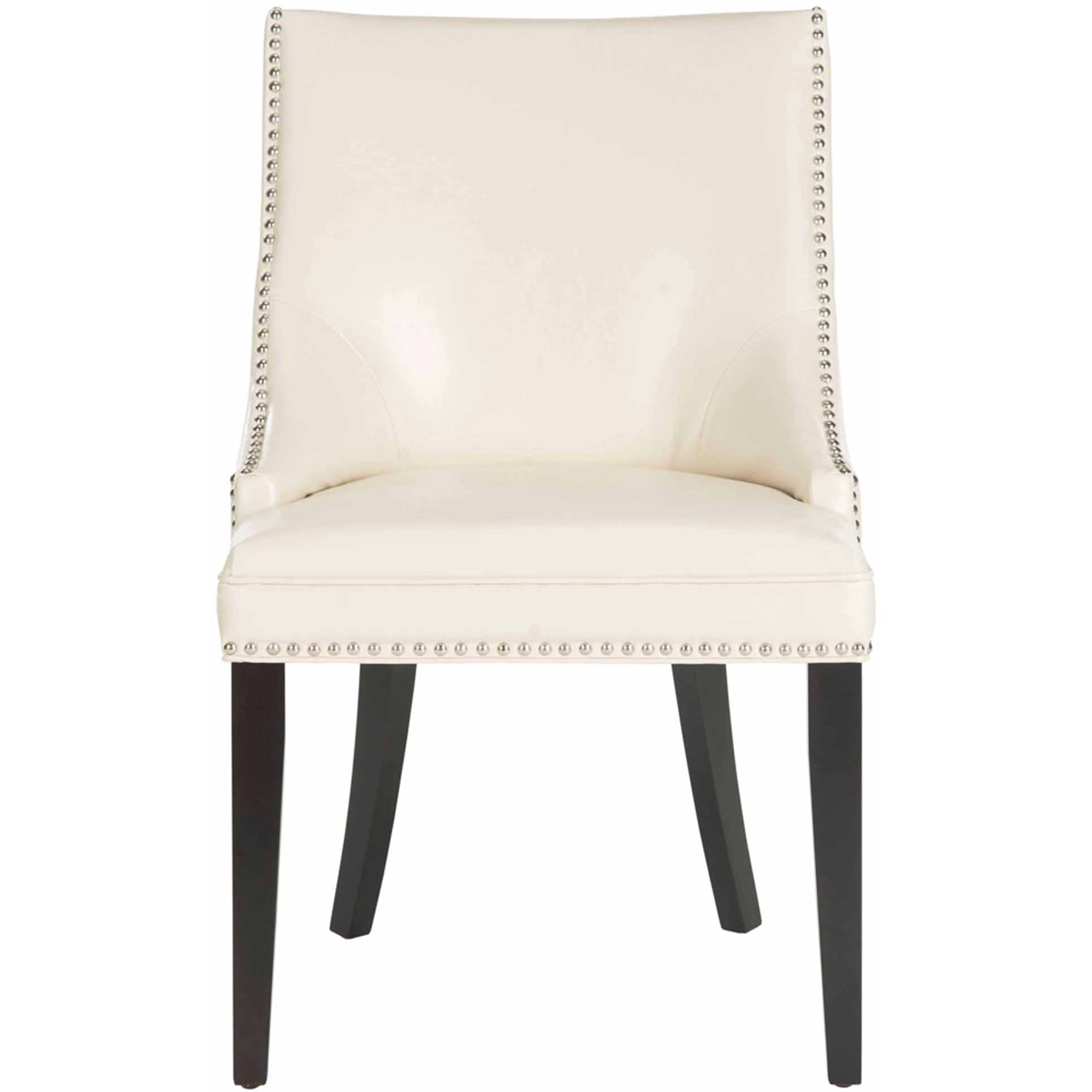 SAFAVIEH Afton Faux Leather Side Chair, Set of 2, Off-White/Black