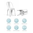 thumbnail image 2 of Nazhura Metal Dining Chair Farmhouse Tolix Style for Kitchen Dining Room Café Restaurant Bistro Patio, 18 Inch, Stackable, Waterproof Indoor/Outdoor (Sets of 4) (White), 2 of 6