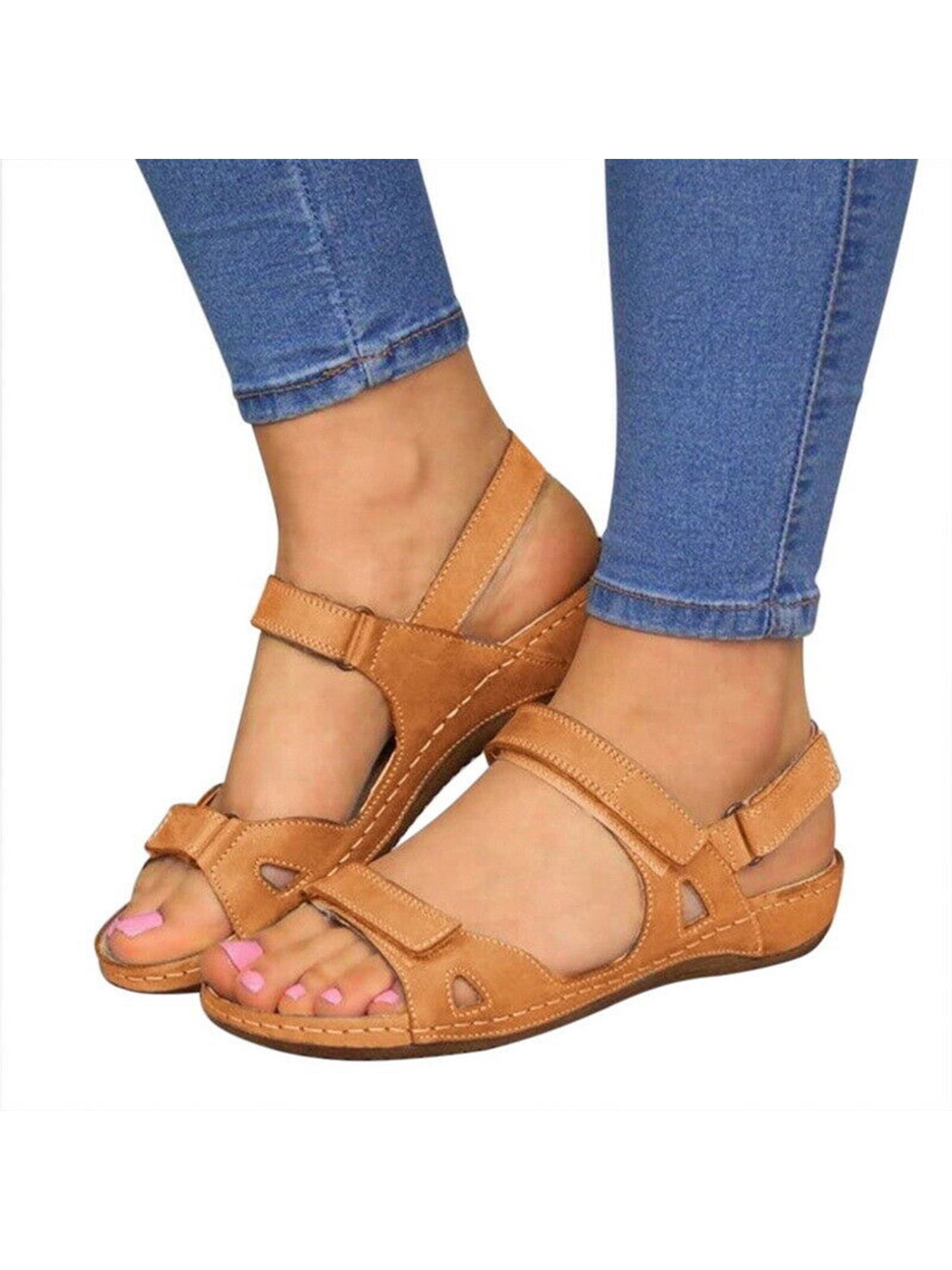 Ladies Open Toe Wide Strap Elastic Slingback Flat Sandal Women Espadrilles Slide Sandals Summer Beach Slip On Shoes