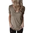 thumbnail image 3 of ZyeKqe Blouses for Women Dressy Casual Crochet Lace Short Sleeve Shirts V Neck Work Office Top, 3 of 9