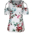 thumbnail image 3 of Blouse Décontractée pour Femmes Manches Courtes Mode Imprimée Col Rond T-Shirts Chemise, 3 of 8
