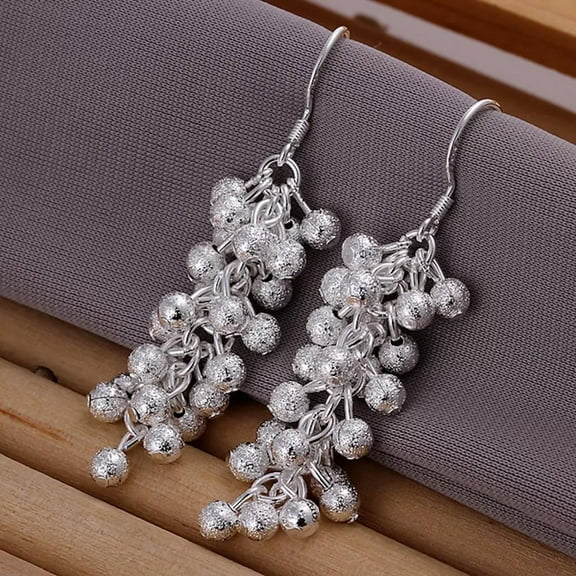 Sterling Silver Plated Drop Dangle Chandelier Hook Earrings L14