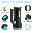 thumbnail image 4 of LED Flashlight USB Rechargeable Torch COB Spotlight Camping Light High Lumens Emergency Lamp 3 Modes Waterproof, 4 of 5