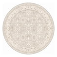 thumbnail image 3 of KUETH 5FT Round Machine Washable Area Rug, Low Pile Non-Slip Backing Carpet for Living Room, Bedroom and Dining Room, Pet-Friendly Vintage Floral Round Rug, Beige, 3 of 6