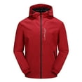 thumbnail image 2 of Sentmoon Ski Jacket Men Solid Color Long Sleeve Drawstring Hooded Neck Mens Coats Winter Oversized Zipper Windbreaker Waterproof Fall Clothes for Men with Pockets Trendy for Travel and Hiking, 2 of 3