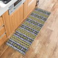 thumbnail image 5 of Kitchen Rugs and Mats,Ethnic Tribal Abstract Pattern 2 Piece Anti Fatigue Area Runner Rug Set Comfort Standing Floor Mat,Yellow Dark Blue Retro Lines Non Slip Absorbent Doormats for Laundry/Bathroom, 5 of 6