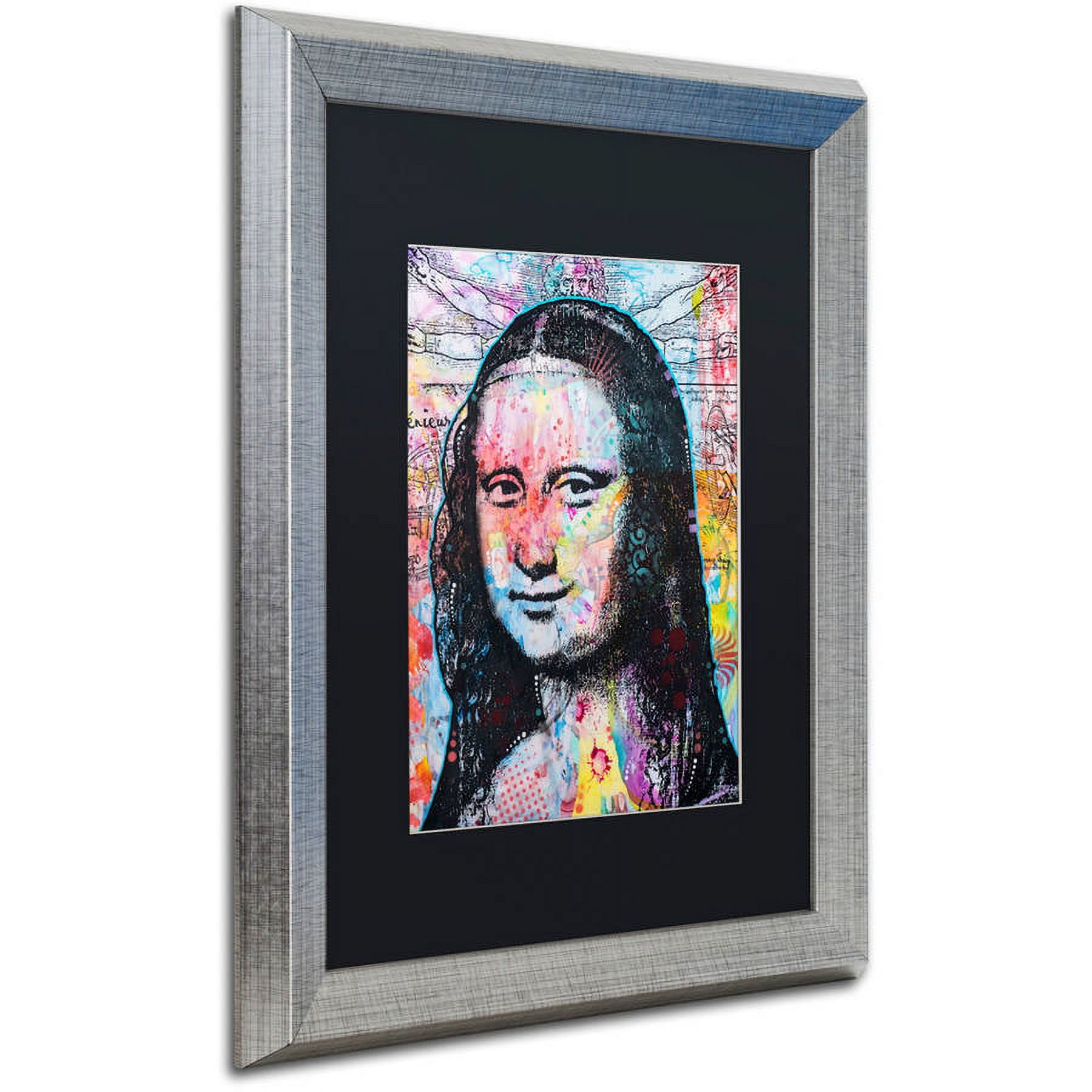 Trademark Fine Art "Mona Lisa" Canvas Art by Dean Russo, Black Matte, Silver Frame