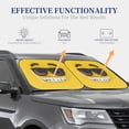 thumbnail image 4 of JUNZAN Smiling With Sunglasses Pattern Car Windshield Sun Shade | Reflective Sunshade | Foldable 2-Piece Sun Shield Protect Your Car | Fits Sedans, SUVs, Hatchbacks-Large, 4 of 6