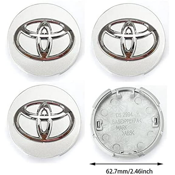 4Pcs Toyota Wheel Center Caps Parts, 62.7mm/2.46'' Rim Center Hub Caps(Silver)
