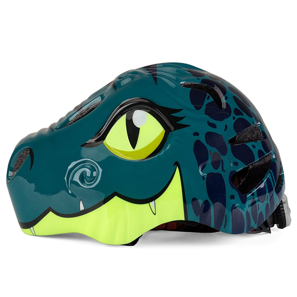 Kids Cartoon Dinosaur Safety Cycling Helmet with Rear LED Light 3D