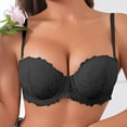 thumbnail image 4 of Women's Balconette Lace Bra, Lightly Padded Comfortable Brassieres, Full Cup Underwire Support Bralette, 4 of 7