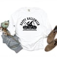 thumbnail image 5 of Happy Halloween Arch Distressed - Women's Garment Dyed Long Sleeve Graphic T-Shirt, 5 of 11