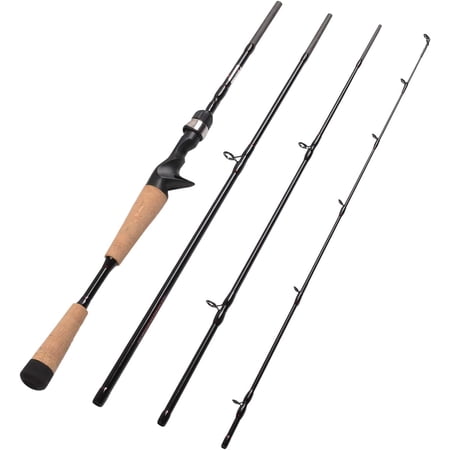 4 Pieces Travel Casting Rod Carbon Baitcasting Fishing Rod Portable Fishing Rod Baitcaster